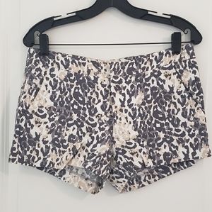 Leopard Print Joie Linen Shorts
